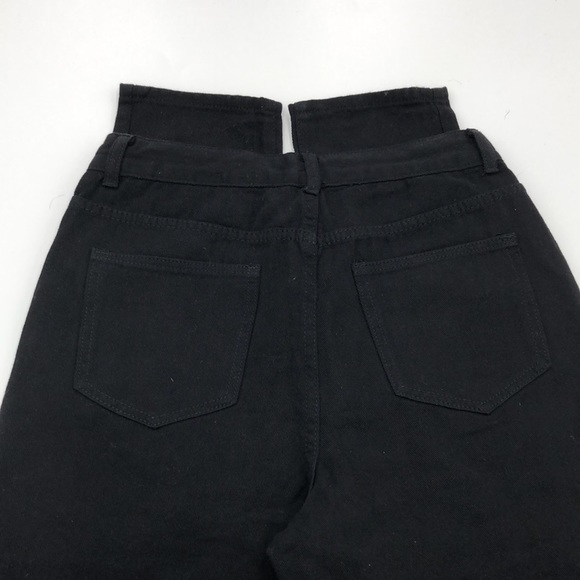 Boohoo Blue High Waist Distressed Mom Jeans - Picture 6 of 10